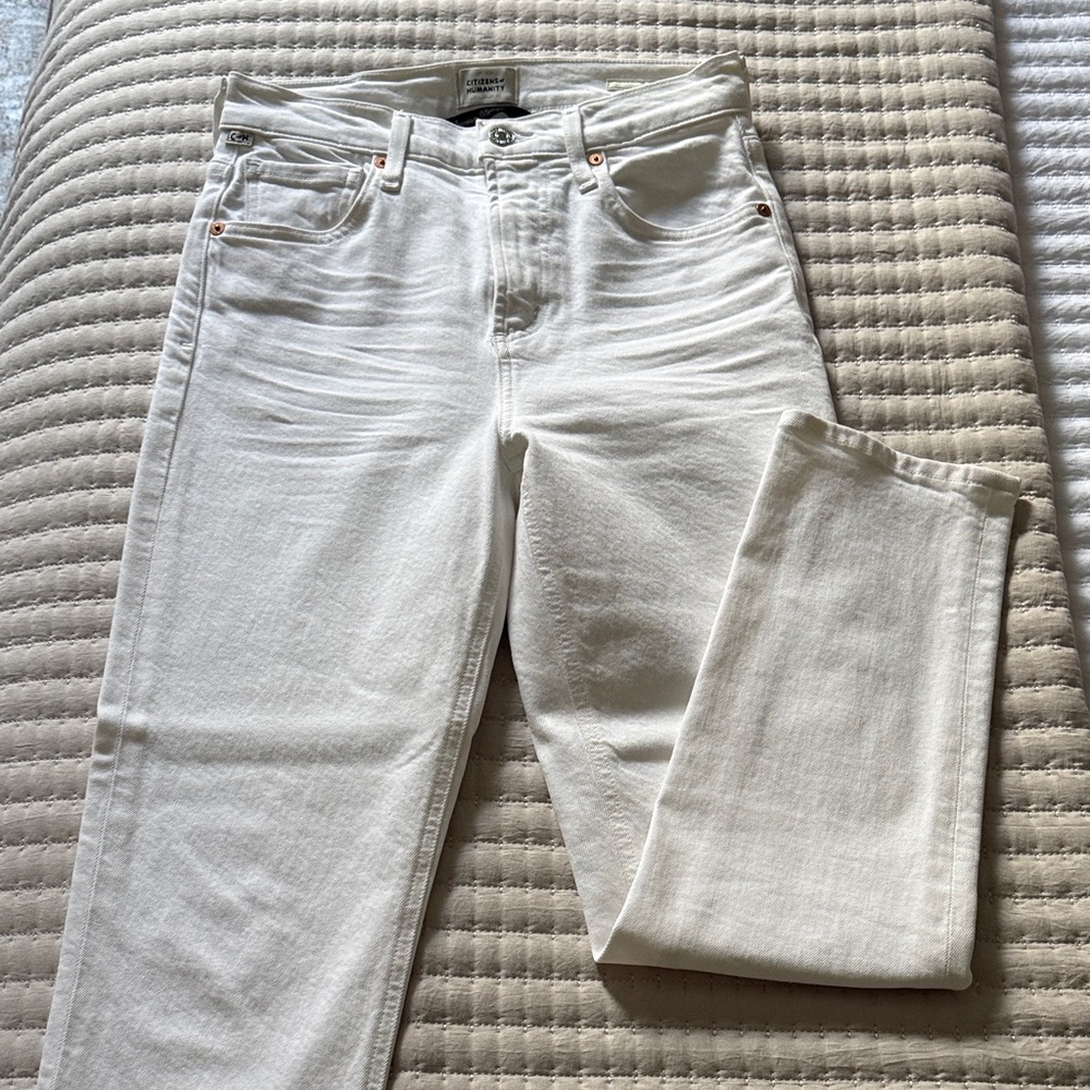 CITIZENS OF HUMANITY ISOLA White DENIM Women's Jeans high waist straight leg 25